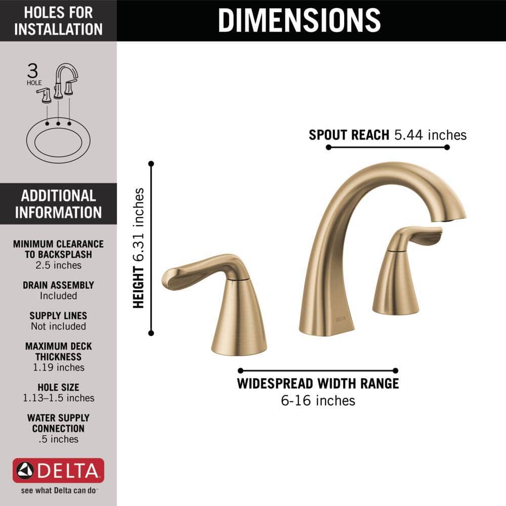 Champagne Bronze 2-Handle Widespread Bathroom Faucet