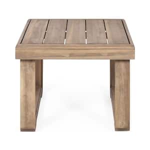 20 in. x 20 in. x 16 in. Brown Wood Outdoor Side Table