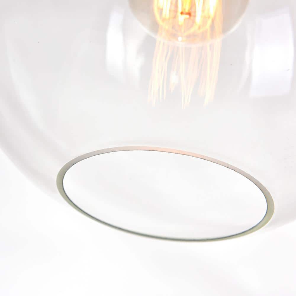 Black and Clear Glass Globe Mini Pendant Light