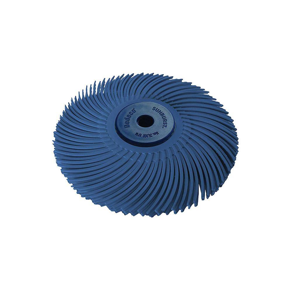 Medium 120 Grit Dedeco Sunburst 12 Pack 3” TC Radial Bristle Discs Industrial Thermoplastic Rotary Cleaning and Polishing Tool 3/8” Arbor 