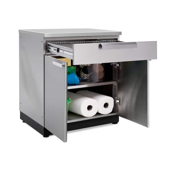 Stainless Steel 32 in. W x 36.5 in. H x 23 in. D 2-Door Outdoor Kitchen Cabinet with Drawer