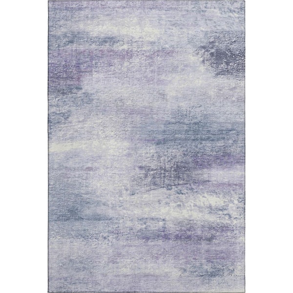 Mayfield Premium Machine Washable Abstract AMF2402 Lavender 8 ft. x 10 ft. Area Rug