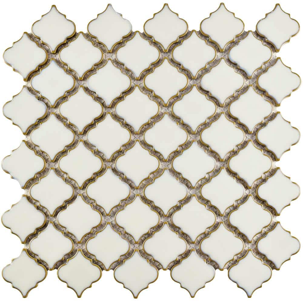 Hudson Tangier Snowcap White 12 in. x 12 in. Porcelain Floor and Wall Mosaic Tile (11.0 sq. ft./Case) price history on PriceWatchPro