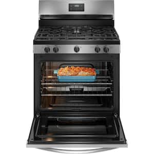 30 in 5 Burner Freestanding Gas Range in Stainless Steel with Quick Boil and Even Baking Technology