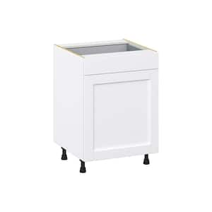 Mancos Bright White Shaker Assembled Base Kitchen Cabinet with a Drawer (24 in. W x 34.5 in. H x 24 in. D)