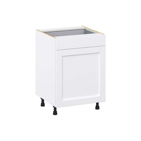 J COLLECTION Milton 24 in. W x 24 in. D x 34.5 in. H Assembled Shaker Base Kitchen Cabinet in Bright White with Drawers