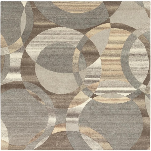 Livabliss Seletar Tan 8 ft. x 8 ft. Indoor Geometric Square Area Rug