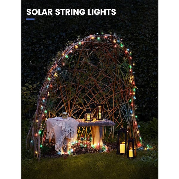 YANSUN 100 Light 33 ft. Outdoor Waterproof Multicolor Solar Powered  Integrated LED Fairy String Light H-DC02502SE100 - The Home Depot