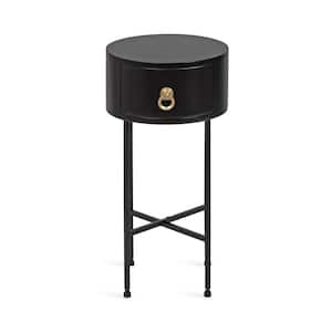 Decklyn 14.00 in. Black Round MDF End Table