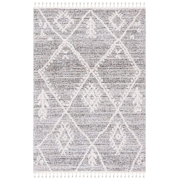 SAFAVIEH Chapel 9 ft. x 12 ft. Black/Ivory Diamond Country Area Rug