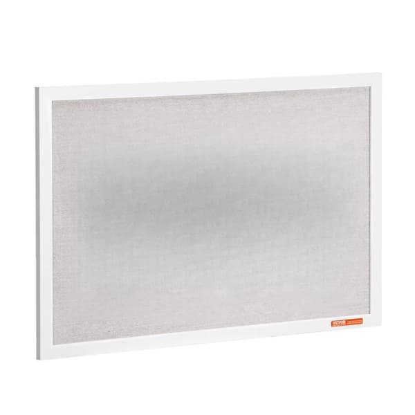 SKYSHALO 30 in. L x 20 in. W White Cork Board with Linen Surface-Stylish Wall-Mounted Bulletin Board Framed Memo Board