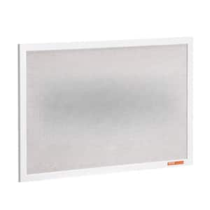 30 in. L x 20 in. W White Cork Board with Linen Surface - Stylish Wall-Mounted Bulletin Board for School, Memo Board