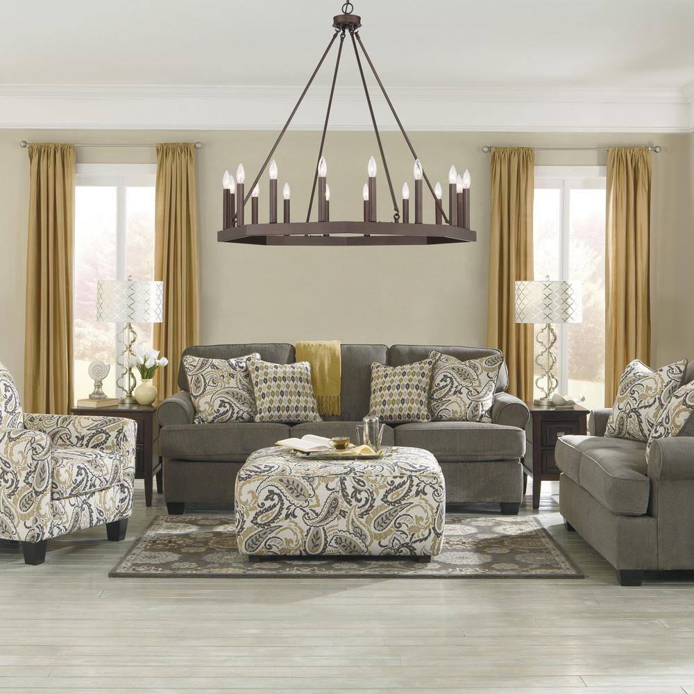 Elegant 16-Light Oil Rubbed Bronze Wagon Wheel LED Chandelier