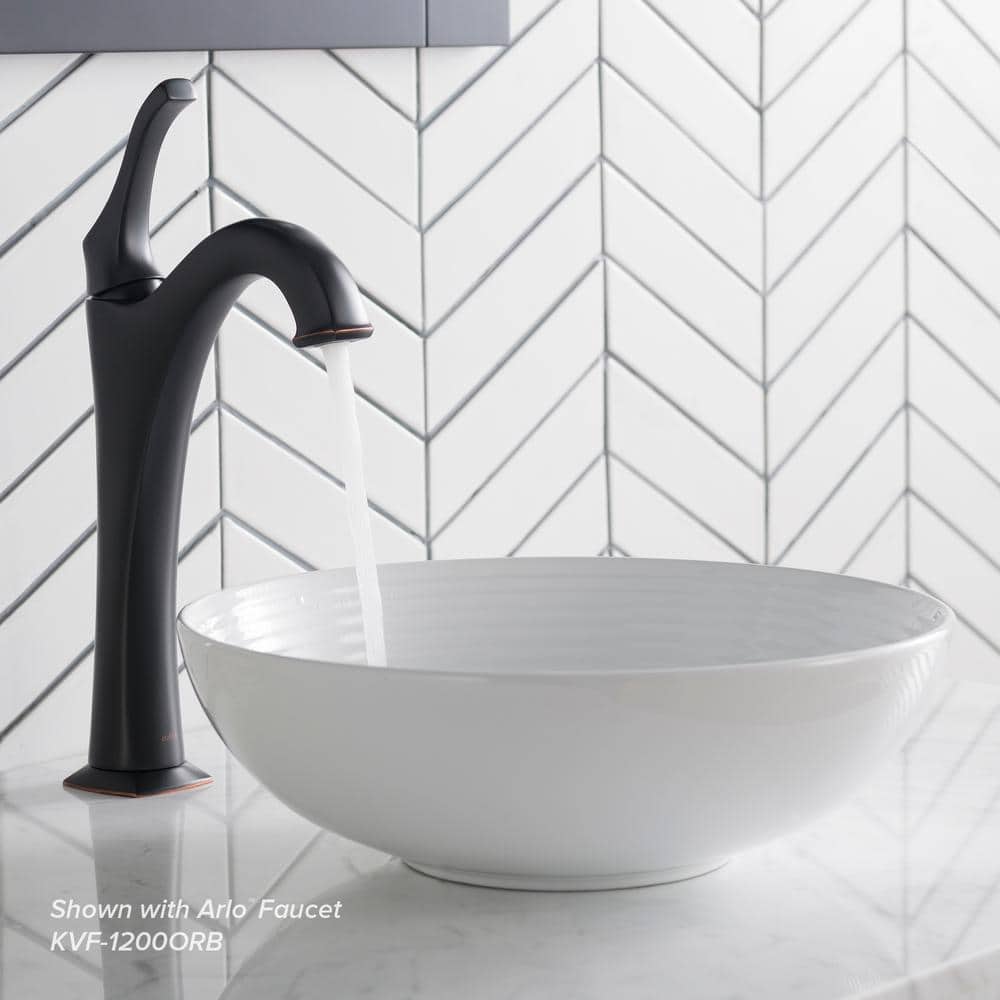 Viva 13" Round White Ceramic Vessel Bathroom Sink