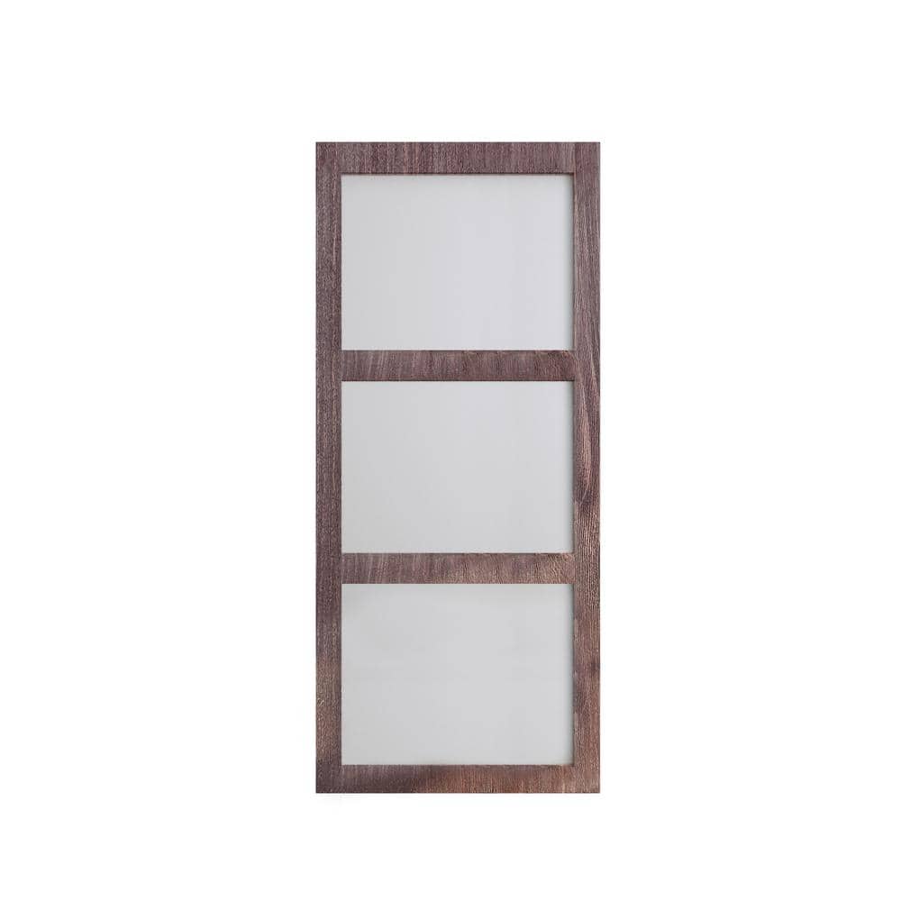  COSHOMER 36in x 84in 5-Panel Glass Barn Door with 6.6