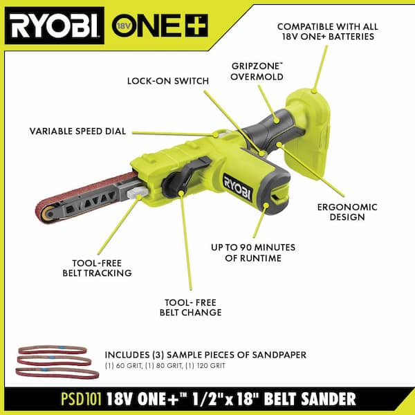 RYOBI ONE+ 18V Cordless 1/2 in. x 18 in. (Tool Only) PSD101B - The Home Depot