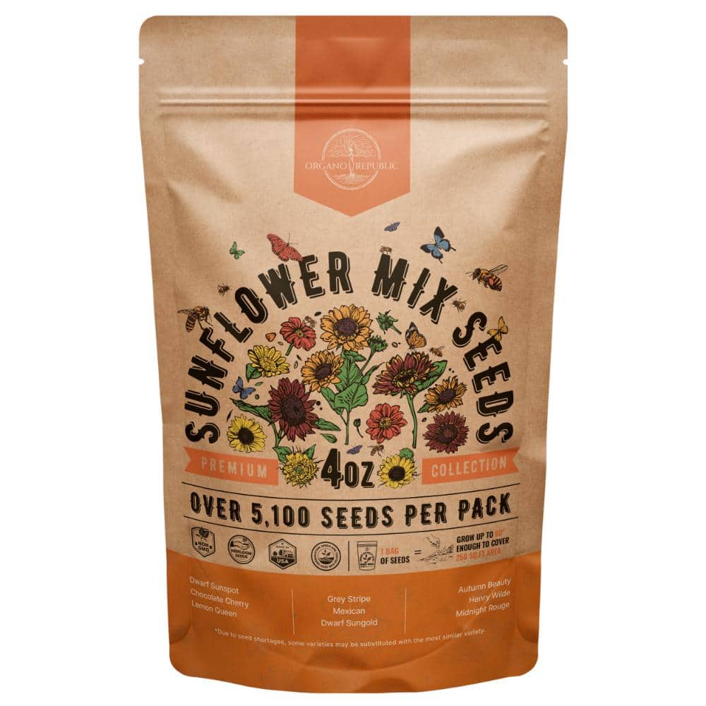 Sunflower Mix Flower Seeds 4 oz - 5,100+ Non-GMO Heirloom Seeds for Planting Annual Flowers in Individual Seed Packet price history on PriceWatchPro