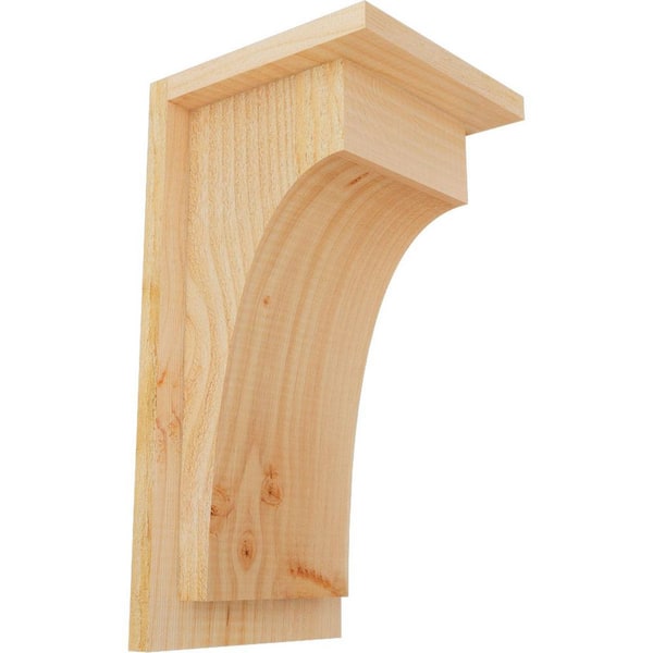 Ekena Millwork 8 in. x 8 in. x 16 in. Douglas Fir Huntington Rough Sawn Corbel with Backplate