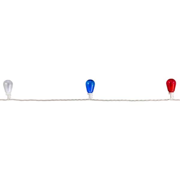 Northlight 10-Light Red, White and Blue Incandescent ST40 Edison