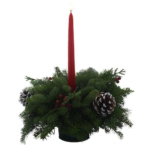 Balsam Fir Classic 1 Candle Small Fresh Centerpiece : Multiple Ship Weeks Available
