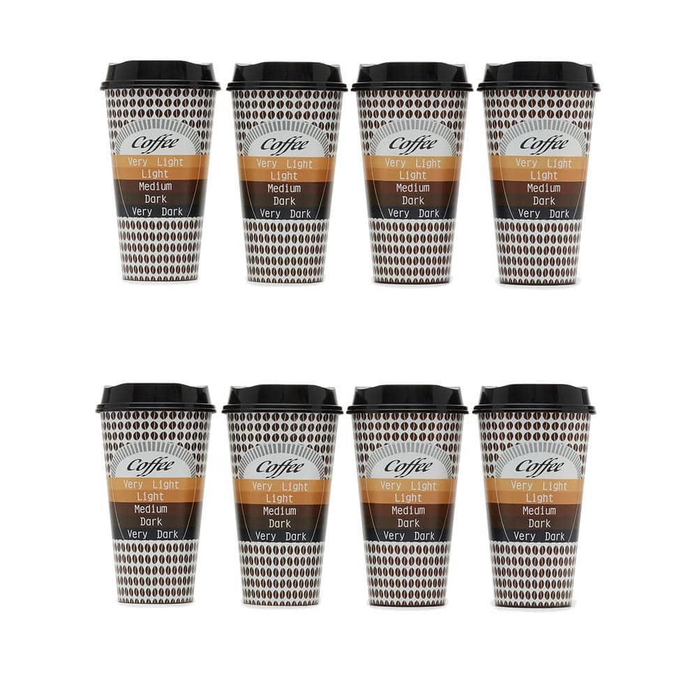 Home Basics 16 oz. 4-Pack of Reusable Plastic Coffee Cups With Lids, Brown  $5.00 EACH, CASE PACK OF 28