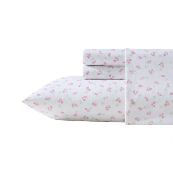 Busy Bee 3-Piece Pink/Green Microfiber Twin Sheet Set