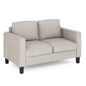 Bayonne 54.1 in. Fog Polyester 2-Seater Loveseat with Square Arms