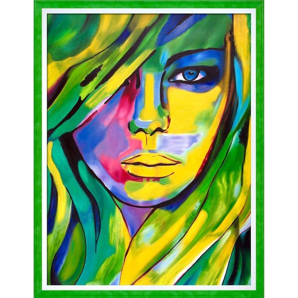 LA PASTICHE "Urban Camouflage Reproduction w/ Jubilee Green with Studio White Custom Frame" by Helena Wierzbicki Canvas Print