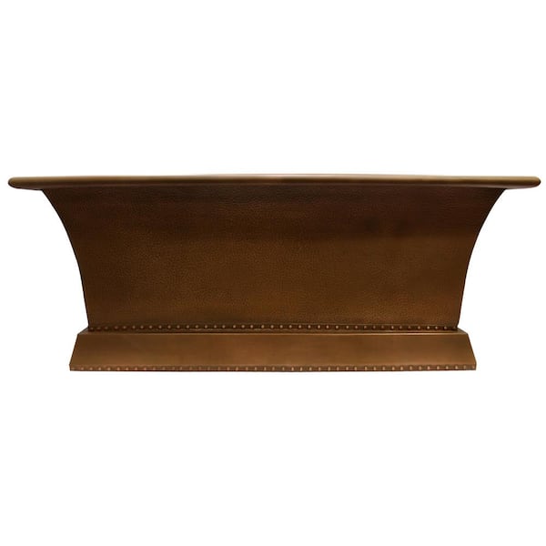 Barclay Products Wilmott 65.25 in. Copper Flatbottom Non-Whirlpool Bathtub in Hammered Antique Copper