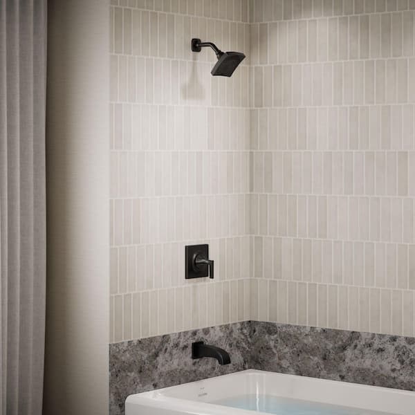 Katun Single-Handle 3-Spray Tub and Shower Faucet in Matte Black (Valve Included)