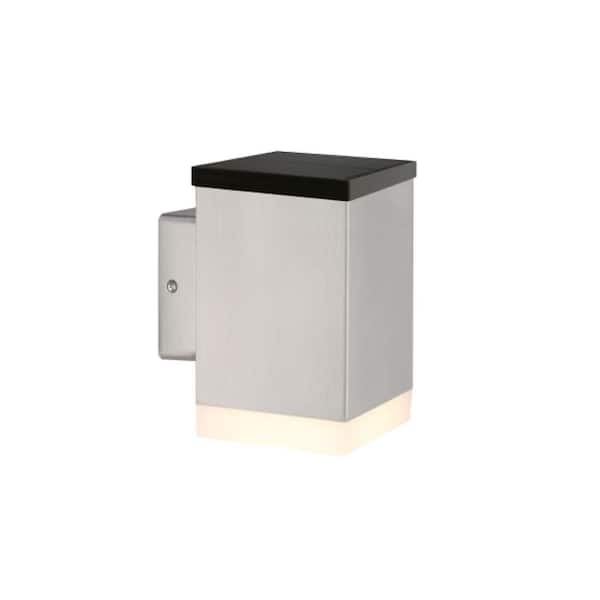 Mediterraneo Quadro Stainless Steel LED Solar Outdoor Wall Cylinder Light