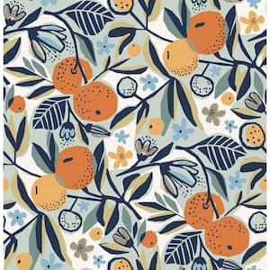 Navy Clementine Garden Peel and Stick Wallpaper Sample