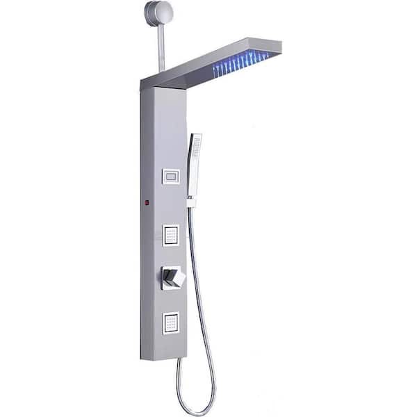 Unbranded Roxy 8.5 in. W 3 Jet Shower Tower in Silver 16GS-36264