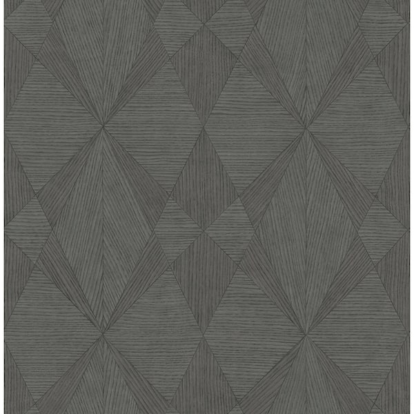Decorline Intrinsic Dark Grey TextuRed Geometric Dark Grey Paper Strippable Roll (Covers 56.4 sq. ft.)