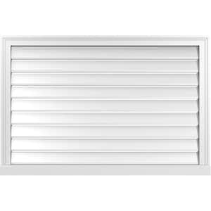 42" x 28" Vertical Surface Mount PVC Gable Vent: Functional with Brickmould Sill Frame
