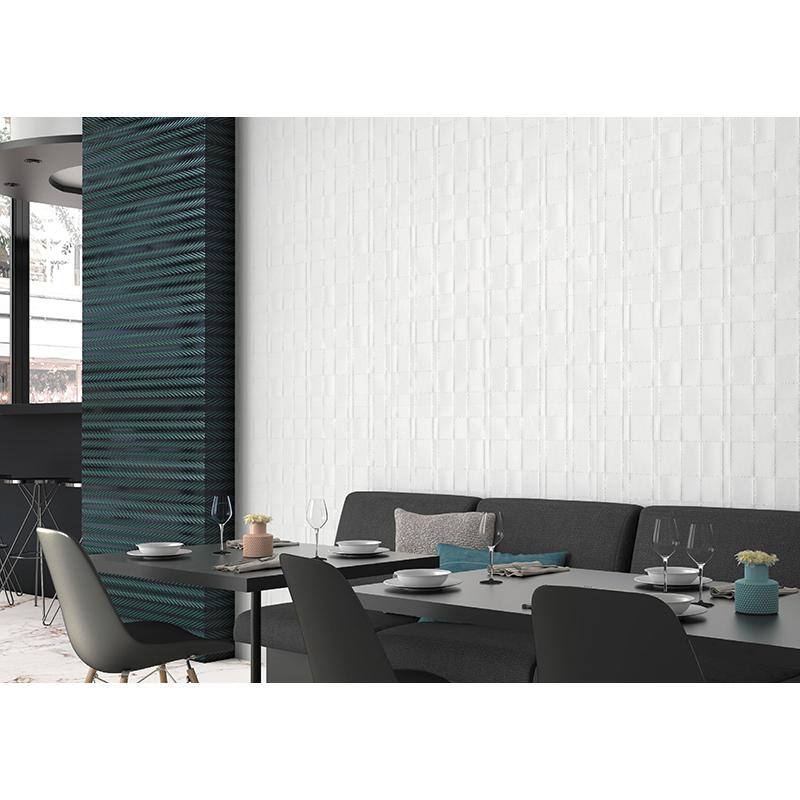 Nimbus 18" x 47" Textured Cotton White Ceramic Wall Tile