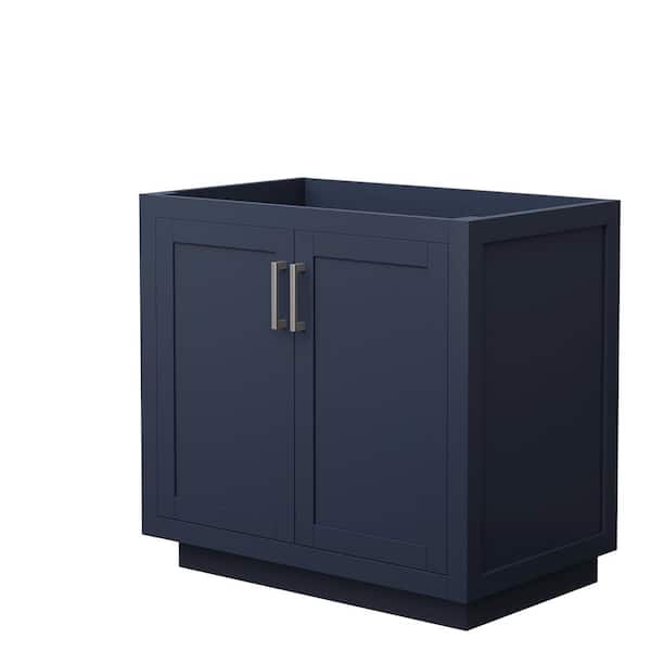 Wyndham Collection Miranda 35.25 in. W x 21.75 in. D Single Bath Vanity Cabinet Only in Dark Blue