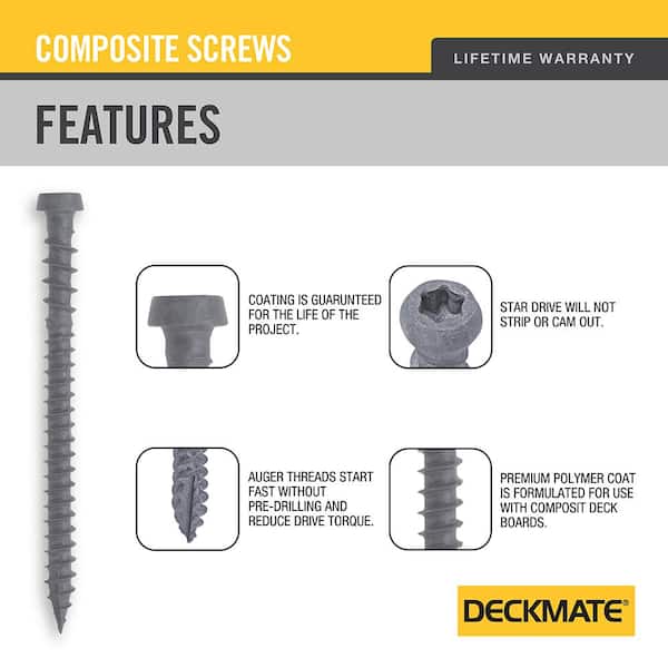 #10 2-1/2 in. Gray Star Pan-Head Composite Deck Screws (5 lbs. / 371-Piece)