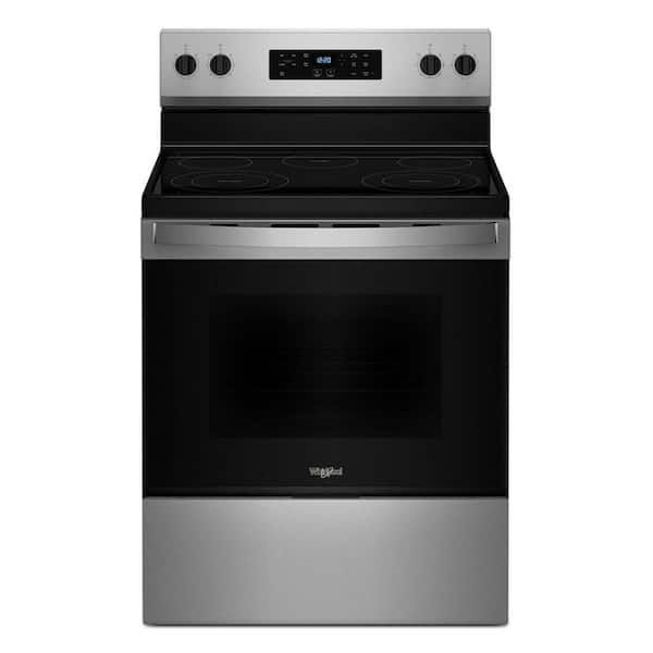30 in. 5-Burner Elements Freestanding Electric Range in Stainless Steel with Dual Elements and No Preheat Mode