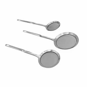 3.5 in. /4 in. /5.25 in. Fine Mesh Stainless Steel Strainers Set of 3
