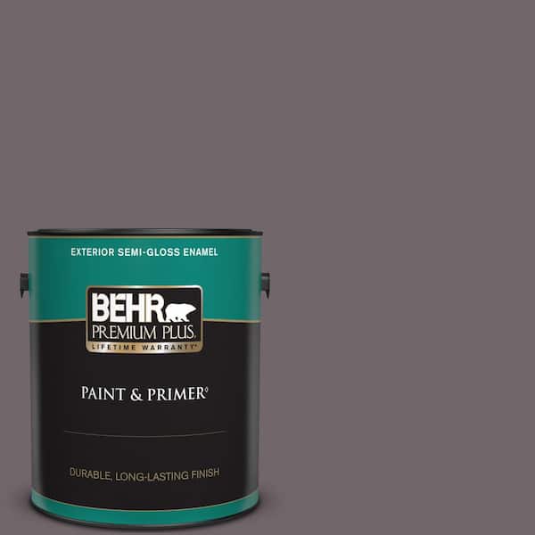 BEHR PREMIUM PLUS 1 gal. #N570-5 Curtain Call Semi-Gloss Enamel Exterior Paint & Primer