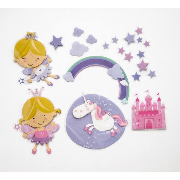 Brewster 11.8 in. x 11.8 in. Happy Fairies 3D Wall Decal