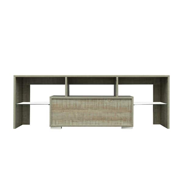 Unbranded 51.20 in. Espresso TV Stand Fits TV's up to 55 in. with LED Light TV Cabinet