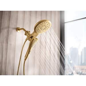 Verso 8-Spray 7 in .Dual Wall Mount Fixed and Handheld Shower Head 1.75 GPM with Infiniti Dial in Brushed Gold