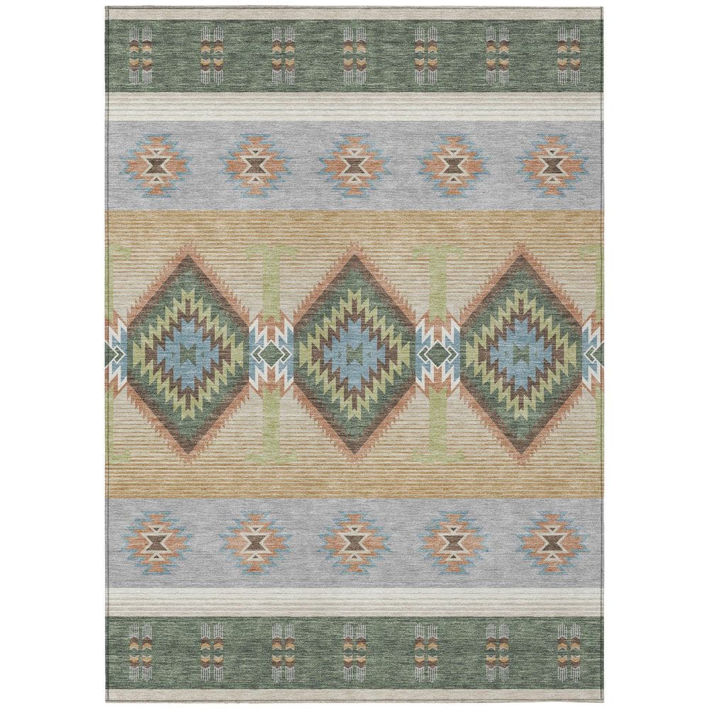 Chantille Machine Washable Indoor/Outdoor Abstract ACN2541 Basil 10 ft. x 14 ft. Area Rug price history on PriceWatchPro