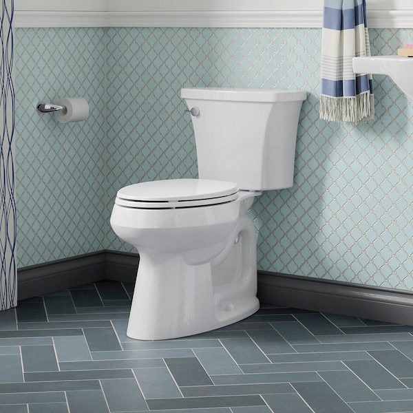 Highline Arc 12 in. Rough In 2-Piece 1.28 GFP Single Flush Elongated Chair Height Toilet in White with Soft Close Seat