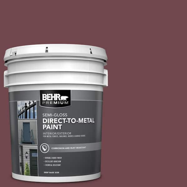 BEHR PREMIUM 5 gal. #PPU1-14 Formal Maroon Semi-Gloss Direct to Metal Interior/Exterior Paint