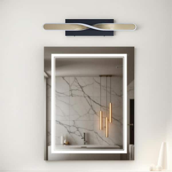 Washington 24 in. 1-Light Brass/Black Modern Integrated LED 3 CCT Vanity Light Bar