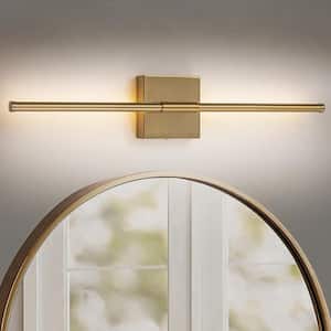 Allison 23.6 in. 1-Light Brushed Gold Linear Dimmable LED Wall Sconce
