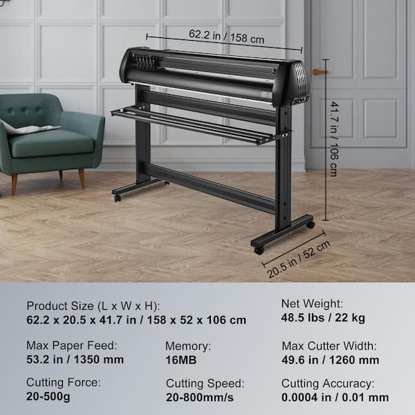 SVOPES 53 in. Vinyl Cutter Plotter with Stand, Adjustable Speed